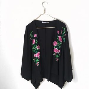Joan Rivers floral kimono.